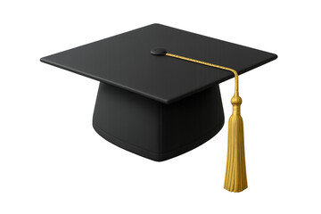 Black graduation cap with golden tassel celebrating achievement