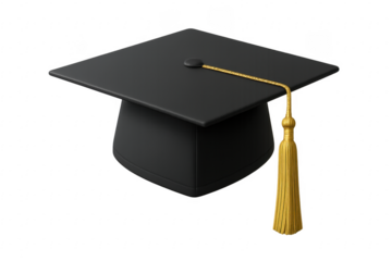 Black graduation cap with golden tassel celebrating achievement