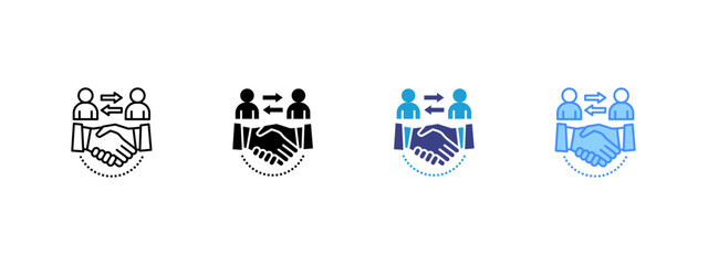 Partnership icon set multiple style collection