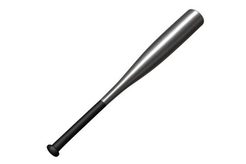 Aluminum baseball bat for American sport game on transparent background