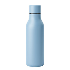 Minimalist ice blue water bottle isolated on transparent background