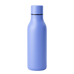 Minimalist baby blue water bottle isolated on transparent background