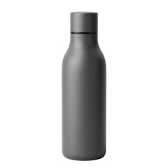 Minimalist ash water bottle isolated on transparent background
