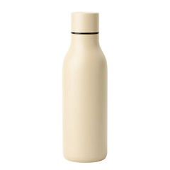Minimalist biege water bottle isolated on transparent background