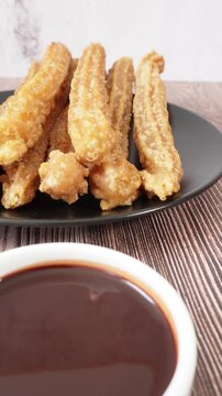 A visual tour of churros with sugar and chocolate, Mexican food