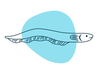 Electric eel icon. Deep sea icon. Simple vector in modern thin line style. Vector illustration.