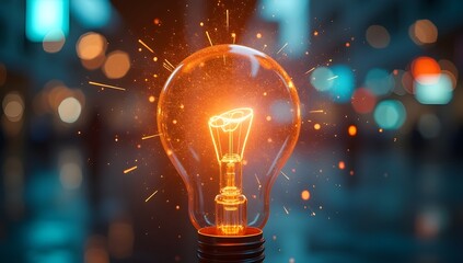 light bulb on bokeh background