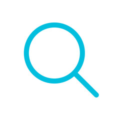 Search simple icon set on transparent background. Searching blue line icon set. Flat searching symbol illustration