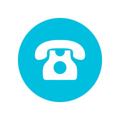 Telephone icon set on transparent background. Home phone blue line icon set. Flat landline symbol blue filled illustration