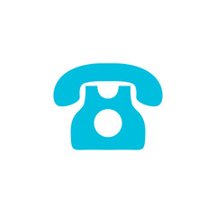 Telephone simple icon set on transparent background. Landline blue line icon set. Flat home phone symbol illustration