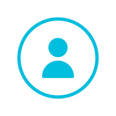 User icon set on transparent background. User blue line icon set. Flat avatar symbol in circle illustration	