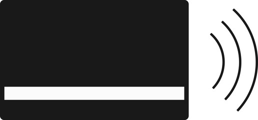 Contactless Credit Card Icon on Black Background