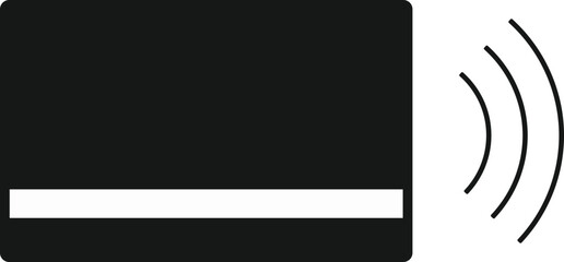 Contactless Credit Card Icon on Black Background