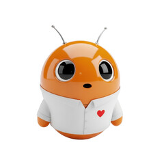 Naklejka premium Cute orange robot toy isolated on transparent background isolated on transparent background