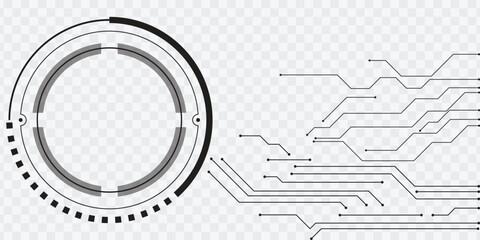 Futuristic circle circuit board vector background for technology and digital design.