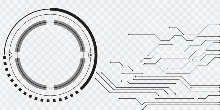 Futuristic circle circuit board vector background for technology and digital design.