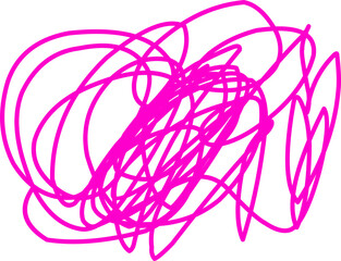 Vibrant pink abstract scribble on white background, expressing creativity, emotion, and chaotic artistic energy in modern minimalist style.