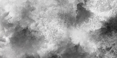 Abstract white and gray isolated cloud cumulus clouds. Gray aquarelle painted realistic fog or mist smoky textured canvas design. White and ash messy wall stucco texture background.
