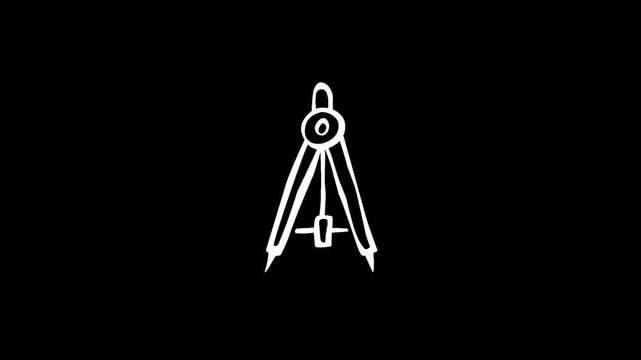 Glowing School Compass Animation for Education and Geometry Projects