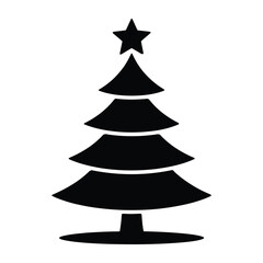 Stylized Christmas tree illustration with star on top symbolizing the festive season and joyous celebrations and winter holiday greetings