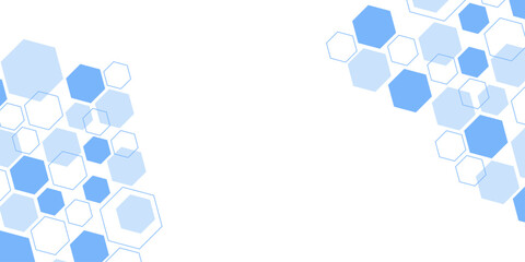 Abstract blue hexagon shape for frame illustration design