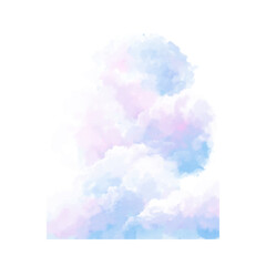 Soft Pastel Watercolor Clouds Illustration.