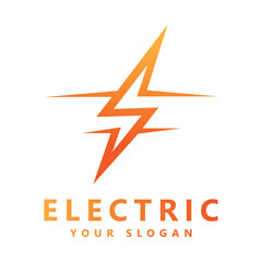 Obraz premium Electric logo letter s from negative space lightning bolt tunder bolt design logo template