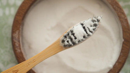Natural toothbrush with activated charcoal and dental powder