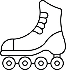 Naklejka premium Rollerblade Skating Outline Vector Icon Illustration on White Background