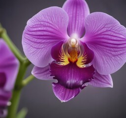 Fototapeta premium Close-up vibrant purple Spathoglottis plicata orchid, blurred background, texture, flora