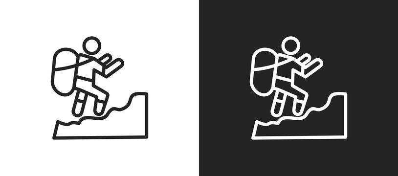 Hard Work Icon In Black And White Line Style