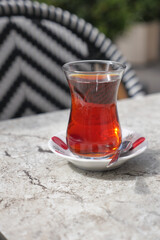 Turkish tea served on a table with a stylish design