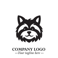 Loyal Head of Dog Logo Symbol in Black on White Background with Modern Minimalist Design