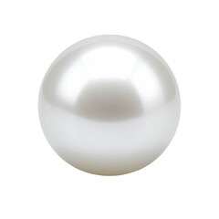 Iridescent, spherical pearl glows on black. Isolated