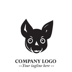 Loyal Head of Dog Logo Symbol in Black on White Background with Modern Minimalist Design