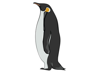 Penguin in continuous line drawing style
