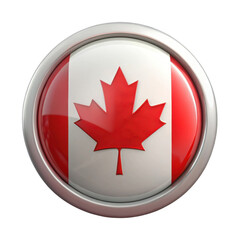 3d canadian flag emblem isolated on transparent background
