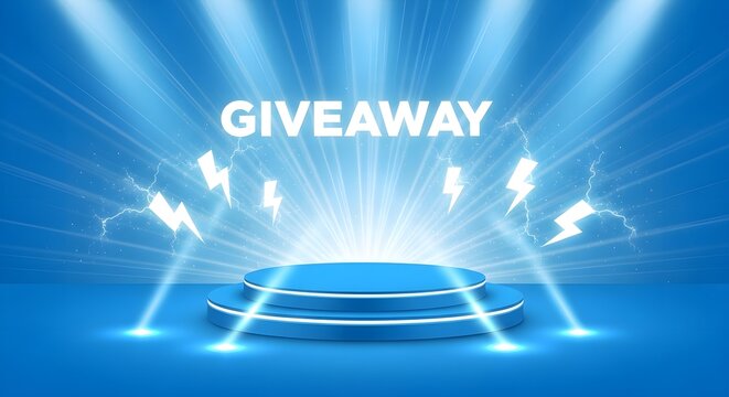 Giveaway Neon Podium for Mega Discount and Special Promo - Powered by Adobe