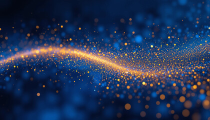 Blue gold shining background image, light, glitter, anniversary, gradation, banner texture advertising poster