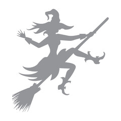 Flying Witch Silhouette