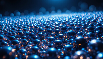 Blue background image with round ball, lighting, light, abstract, circle, transparent, banner texture advertising poster, gradation