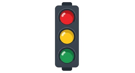 Traffic Light Signal with Red Yellow and Green Lights.