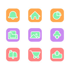 Multi-Style Vector Illustration Icons 9 fullcolor set
