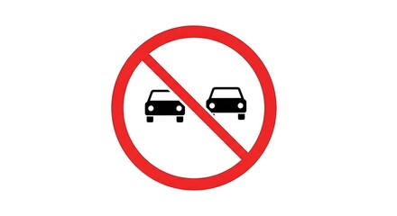 No Overtaking Sign - A Clear Warning Against Passing Other Vehicles on the Road.