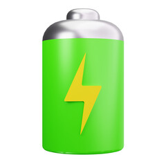 3D Full Green Battery Energy Icon