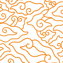 Abstract vector illustration with seamless orange and yellow fire flame tribal pattern design for wallpaper or textile fabric decoration backdrop