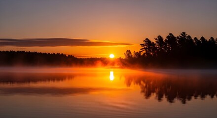 Obraz premium sunset over the river