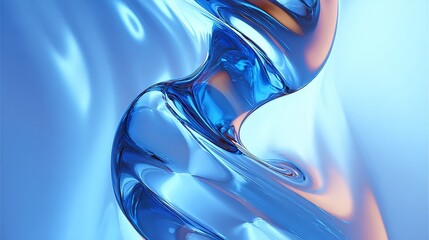 Abstract blurry blue background with glass-like details creating a smooth, translucent effect, soft gradients and subtle reflections, modern minimalistic design with delicate textures and depth