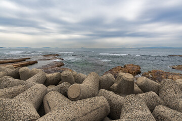 曇天の海（愛知県知多郡南知多町）