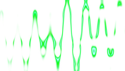 Abstract green light waves on transparent background